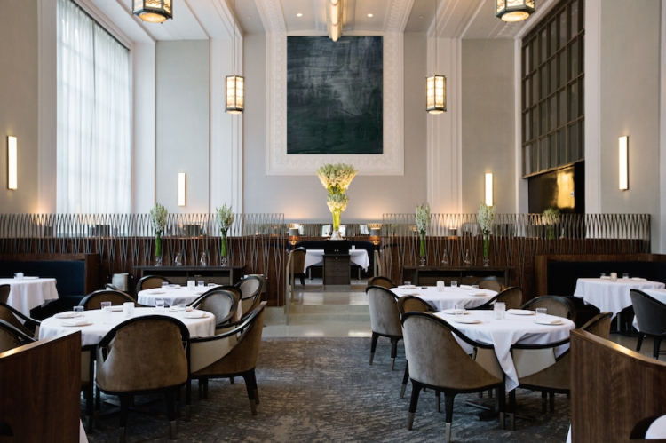 The new dining room at Eleven Madison Park, always on two levels, but closer to each other
