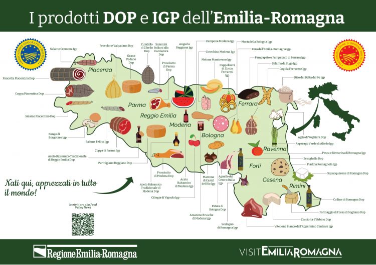 La Food Valley: qui la mappa delle 44 tra Dop e Igp della Regione