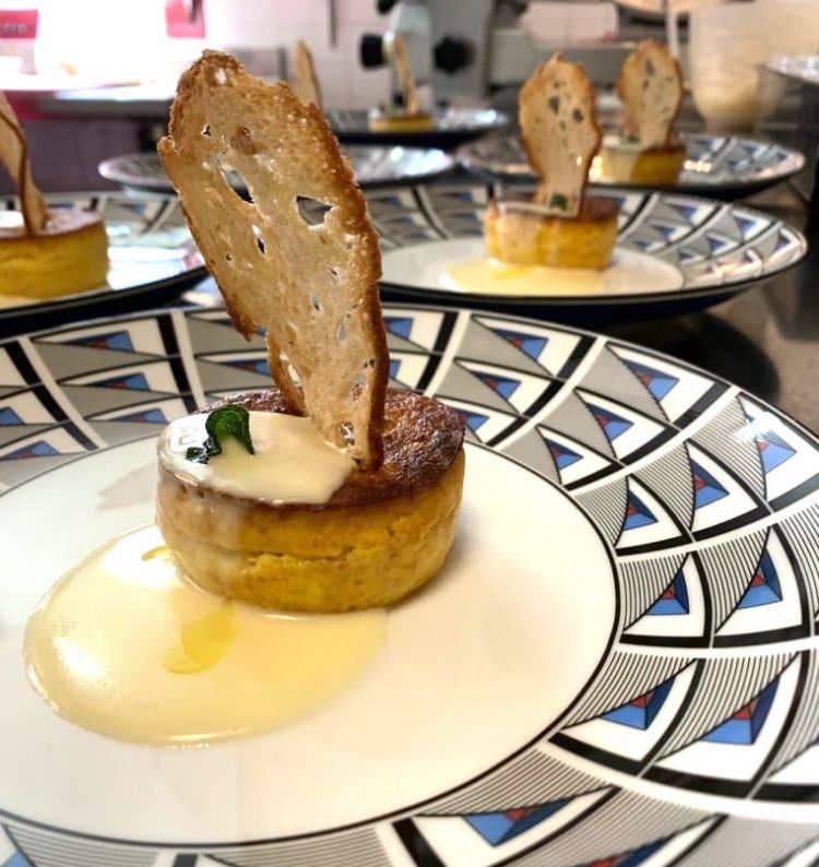 Entrée: Sformatino di patate e mortadella