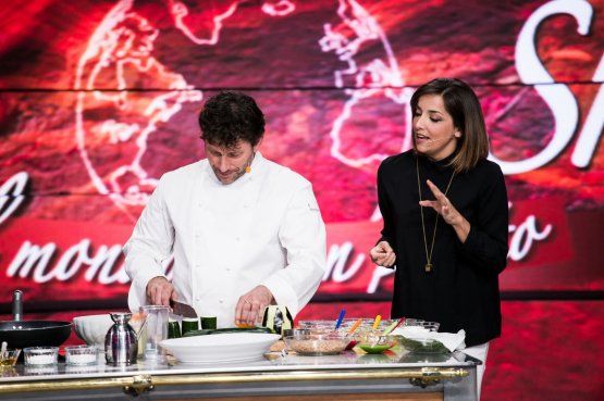 Lisa Casali con Cesare Battisti, chef del Ratanà