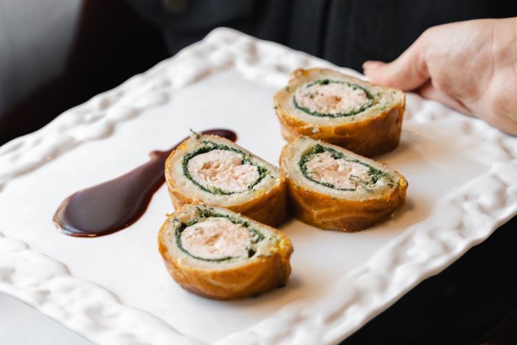 Faraona alla Wellington con scampo e foie gras