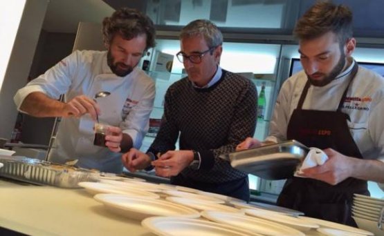 Carlo Cracco (left) and Riccardo Felicetti (in the