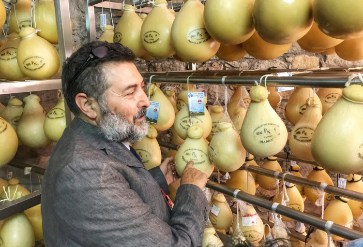 Giuseppe Licitra in mezzo alle amate Provole dei Nebrodi