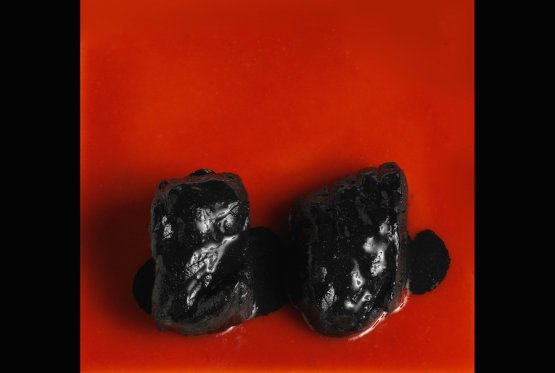 Il Rosso e il Nero, una preparazione di rana pescatrice ispirata all'arte di Lucio Fontana