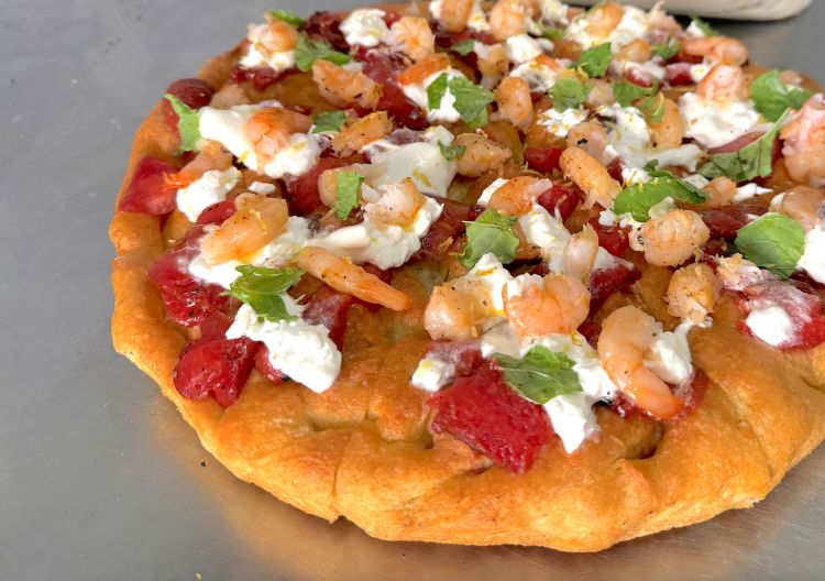 Luca Carino di Briciole di Pane ha presentato una Focaccia MareRosso con Altograno pane

