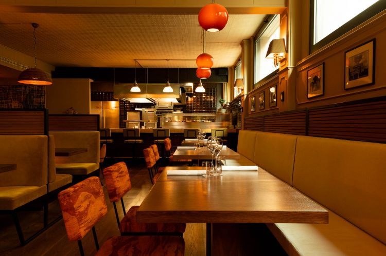 La sala ristorante di Casa Camperio