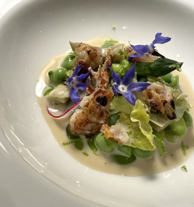 Ostrica, vignarola di mare e maionese di canocchia, un piatto di Salvatore Bianco