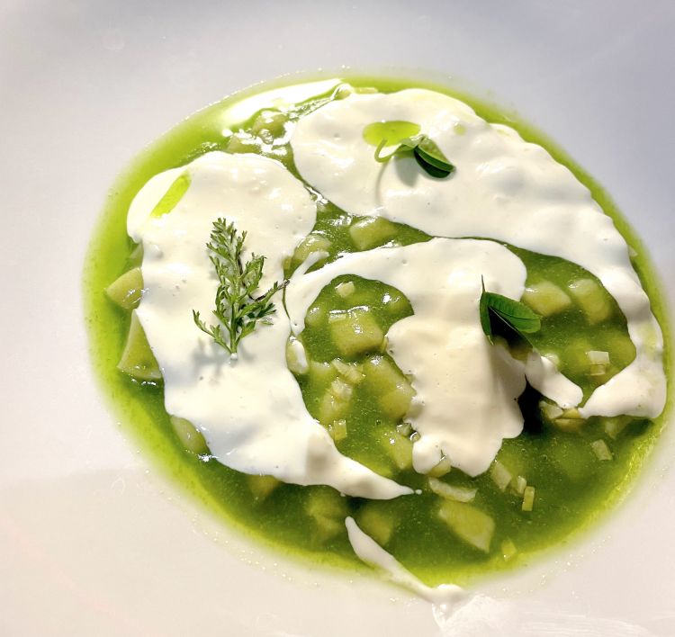 Gnocchetti, erbe di campo, stracchino di grotta e limone candito