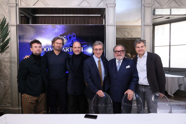 Da sinistra Tony Sasa, Carlo Cracco, Barrett Wissman, Riccardo Cotarella, Michel Rolland, Gregory Salinger. Foto a cura di Ernesto Ruscio
