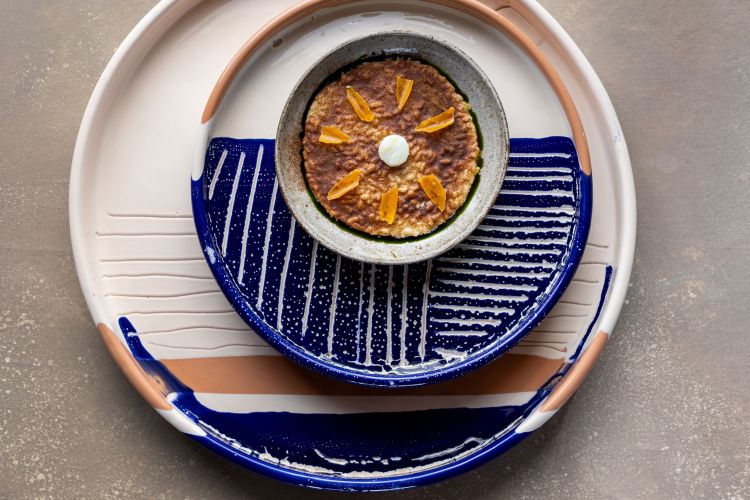 Risotto in estrazione&nbsp;di carciofi, merluzzo confit, menta e Cynar - tra i piatti proposti dallo chef Sodano
