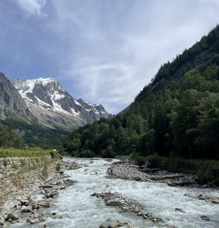 Uno scorcio della Dora, il fiume che attraversa la Val Ferret
