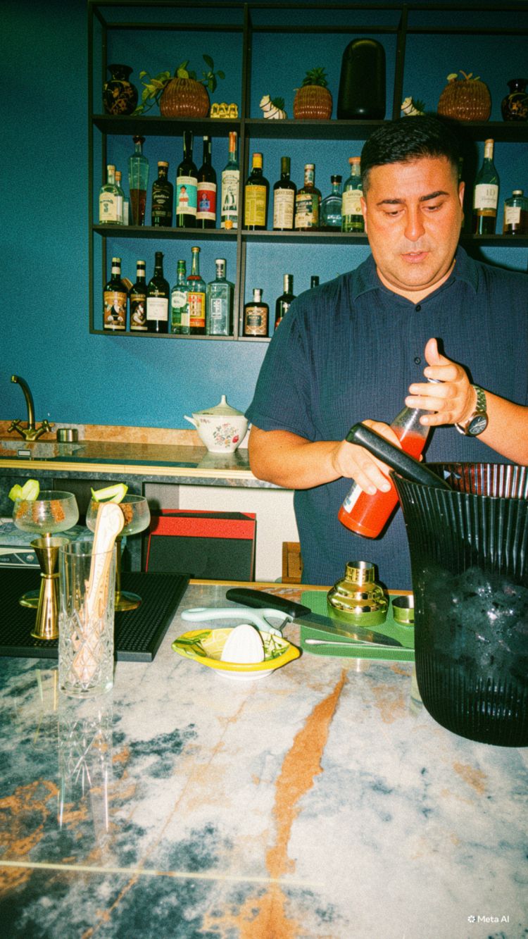 L'aperitivo è servito al banco direttamentte da chef Dario