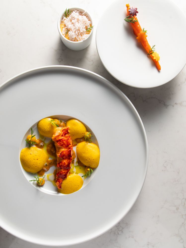 Astice, carota, lardo e arancia
