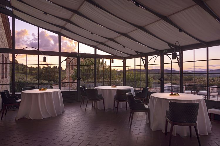 La splendida sala del ristorante Il Visibilio, all