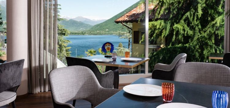 La splendida vista sul Lago di Lugano dalla terraz