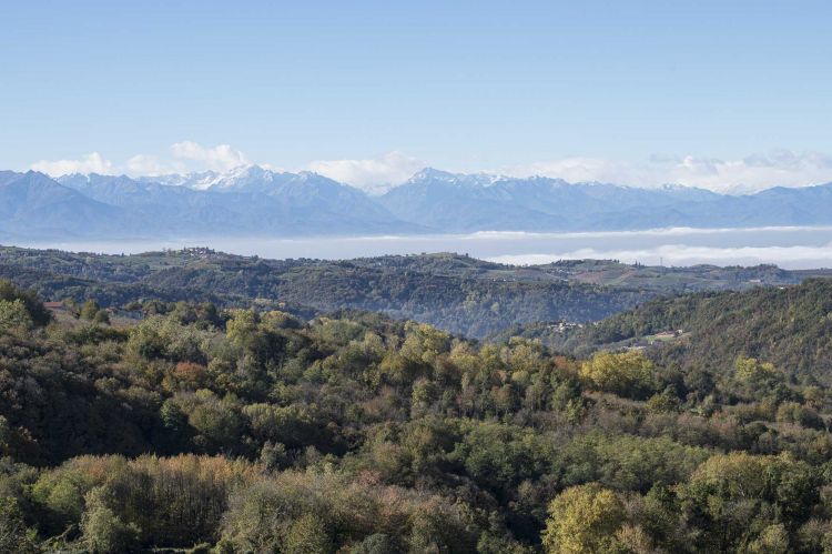 Dalla grande veranda de L'Orangerie, vista sul Monviso
