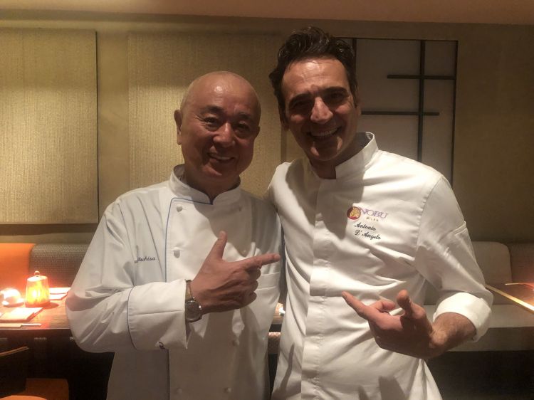 Master Nobu Matsuhisa with the executive chef of N