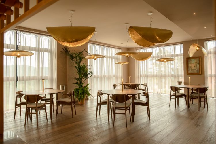 Un dettaglio della sala del ristorante Lorto
