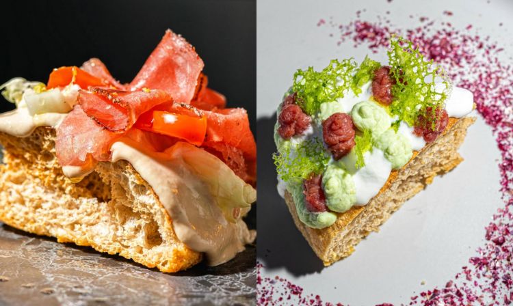 Alcune delle specialit&agrave; al padellino, con bresaola di tonno pinna gialla e con tartare
