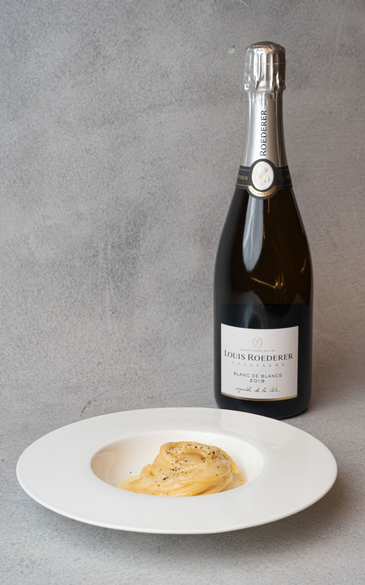 Pasta alla pasta, in pairing con Champagne Louis Roederer Blanc de Blancs 2017
