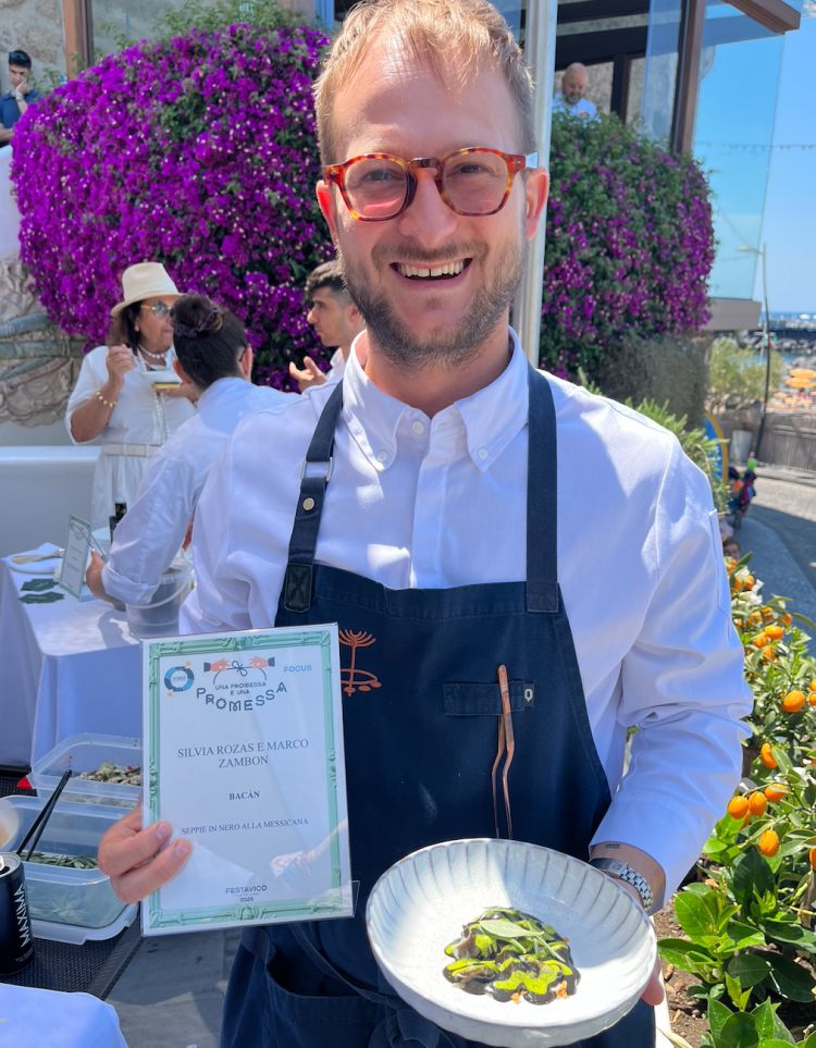 Marco Zambon,&nbsp;chef del ristorante&nbsp;Bac&aacute;n&nbsp;a&nbsp;Venezia assieme a Silvia Rozas

