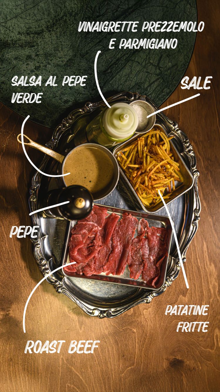 Tutti gli ingredienti previsti per la preparazione della Steak Frites