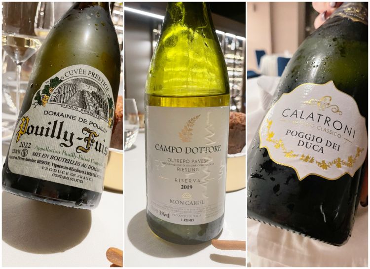Alcuni dei vini degustati nel corso della nostra cena: la selezione è a cura della brava Veronica Ravizzola con Davide Canina
