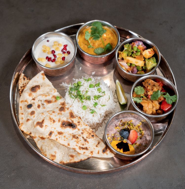 Un classico thali indiano