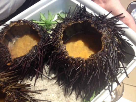 Sea urchins, Moscato and capers by Carlo Cracco

