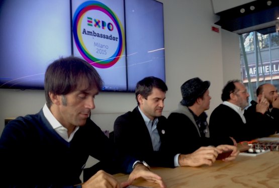 Davide Oldani, Enrico Bartolini, Ernst Knam, Paolo Marchi and presenter Giacomo Biraghi