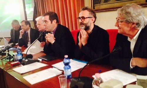 Right to left, Davide Rampello and Massimo Bottura