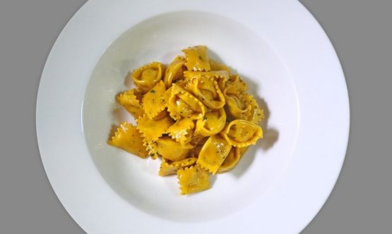 Agnolotti del Plin with three roast meats and roast jus