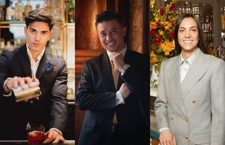 A sinistra, Mattia Capezzuoli, premio Rivelazione dell'anno - in collaborazione con Bibite Sanpellegrino - per la prima edizione della Guida di Identità Golose alle Pizzerie e Cocktail Bar d'autore. Al centro, Antonio Ferrara, premio L'arte del ricevere, in collaborazione con Distillerie Bonaventura Maschio. A destra, Martina Bonci, premio Drink list originale, in collaborazione con CHS Group