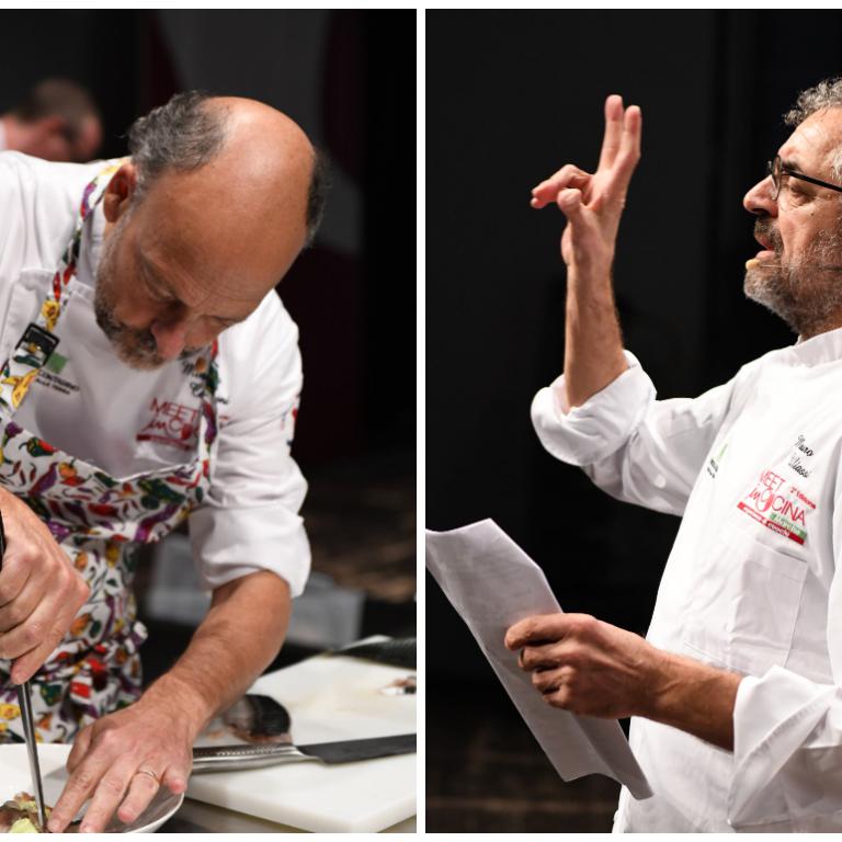 Moreno Cedroni e Mauro Uliassi a Meet in Cucina Marche 2018
