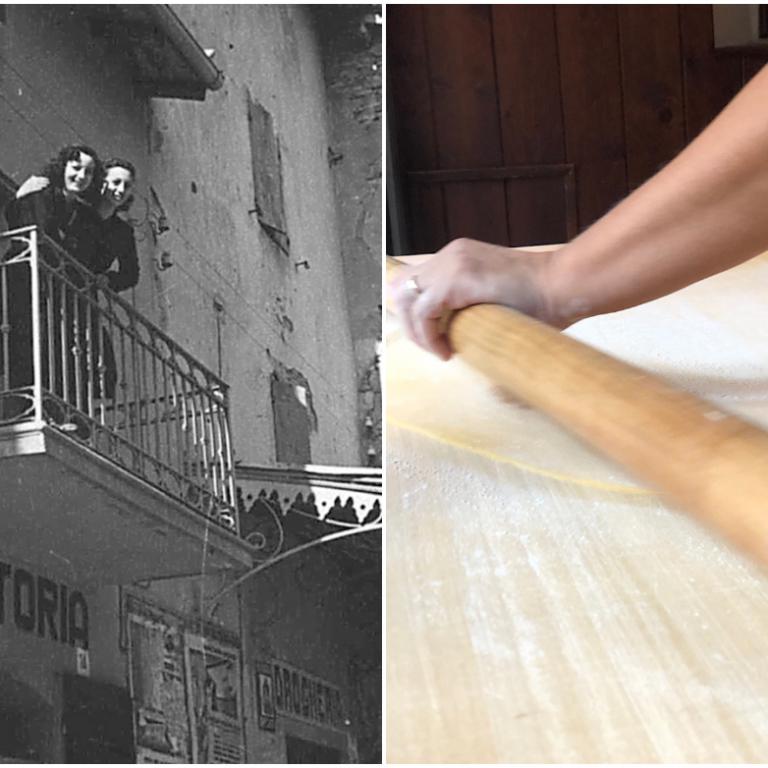 A sinistra, mamma Giuliana e zia Marisa in una foto d'antan