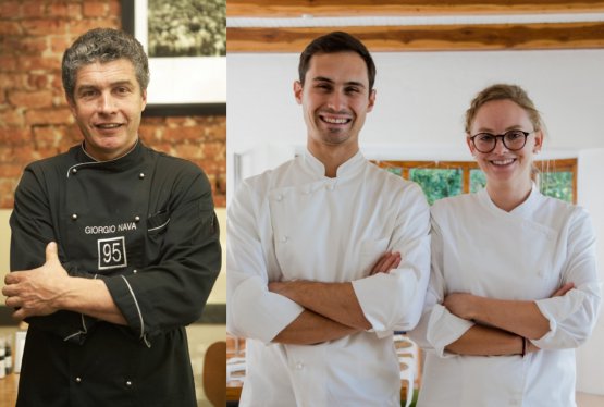 A sinistra Giorgio Nava, a destra Salvatore e Nina Branda