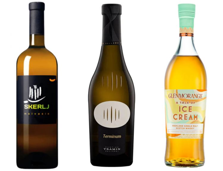 Gli ultimi tre consigli: Malvasia di Skerlj, Gewürztraminer Vendemmia Tardiva Terminum di Cantina Tramin e A tale of Ice Cream di Glenmorangie
