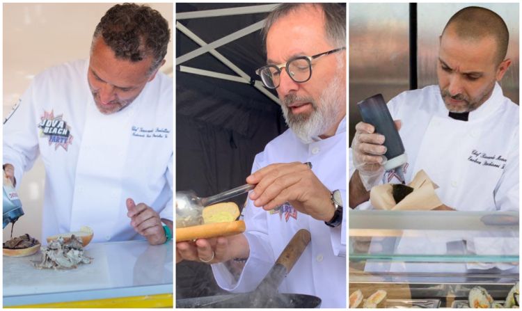 Grandi chef - coinvolti da Polidori - e street food: da sinistra Giancarlo Perbellini, Norbert Niederkofler e Riccardo Monco