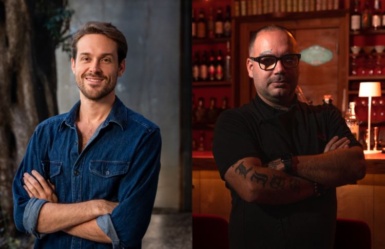 A sinistra, Giovanni Allario, premio Creatività per la prima edizione della Guida di Identità Golose alle Pizzerie e Cocktail Bar d'autore. A destra, Jimmy Bertazzoli, premio Migliore selezione spirits