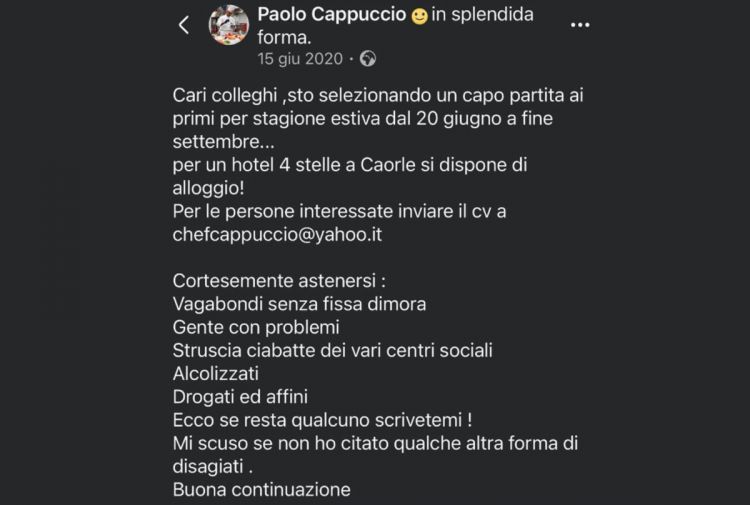 Un precedente post di Cappuccio