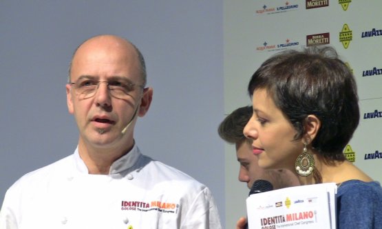 Franco Pepe con Francesca Barberini a Identità Milano