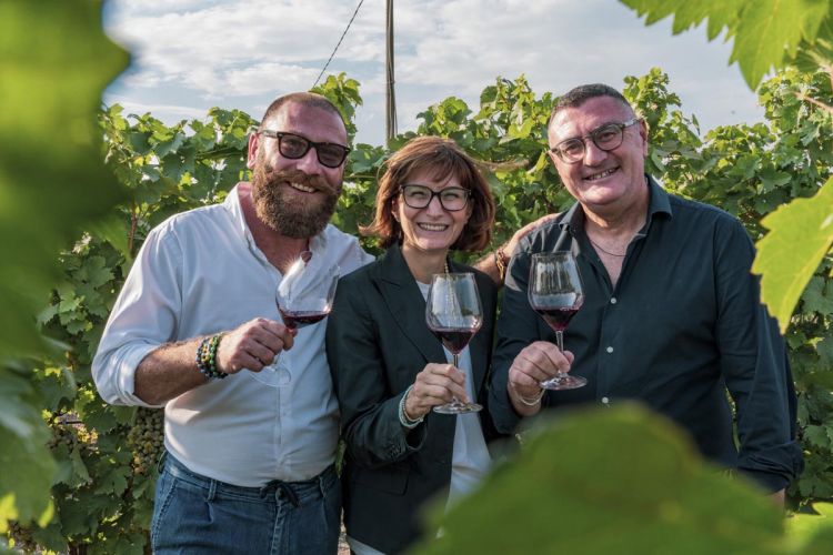 Frank e Daniela Ladogana con Vittorio Feola