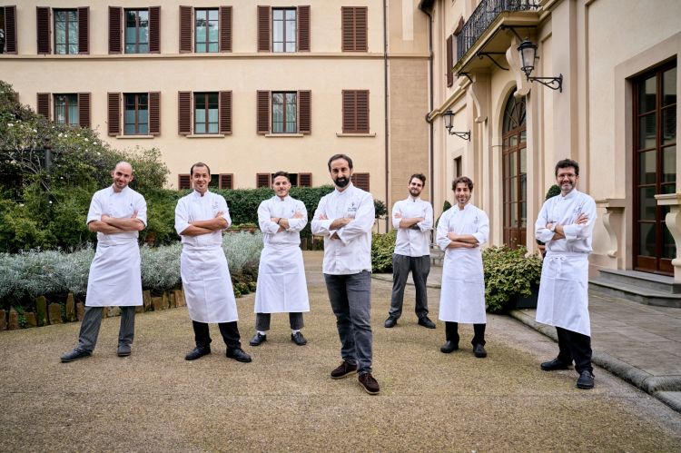 In the middle, Vito Mollica, executive chef at the Four Seasons in Florence 
