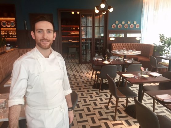 Riccardo Orfino, chef dell'Osteria della Pace, il ristorante più ambizioso di Eataly Dowtown
