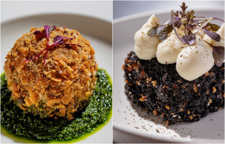 Due omaggi a Milano e dintorni: Supplì all'ossobuco (panatura fatta in casa, ossobuco di vitello, soffritto di versure, pomodoro, brodo di carne e gremolata) e Supplì cacio e pepe (panatura fatta in casa, spaghetti, pecorino romano e pepe)
