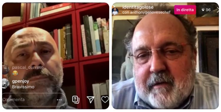 Genovese con Paolo Marchi in diretta instagram sull'account di Identità Golose
