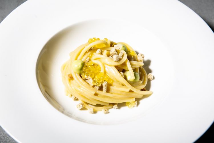 Spaghetto Kamut Monograno Felicetti all’abete, salmerino e fieno
