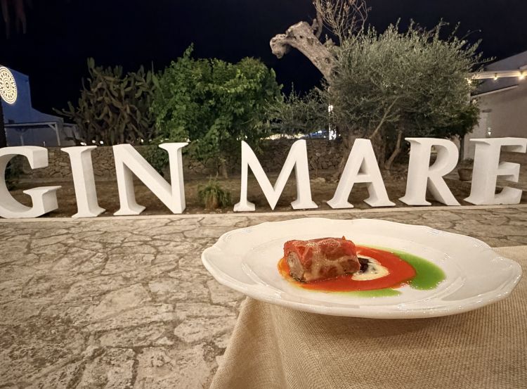 Un piatto della cena realizzata in masseria dallo chef Pietro Penna