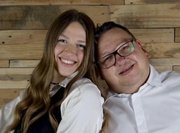 Giulia con papà Marco Vicini
