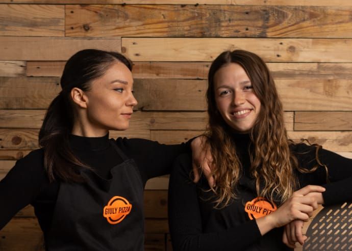 Giulia Vicini e Giulia Zanni, pizzaiole del Giuly
